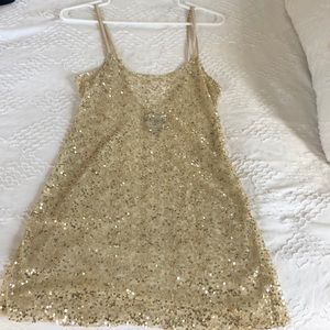 Gold sequin Shear dress